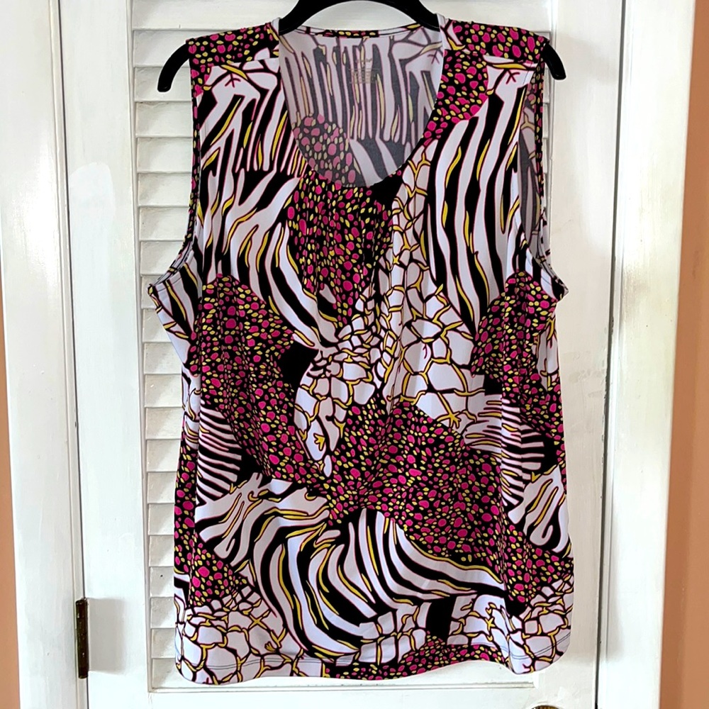 NWOT- CJ Banks Multicolored Blouse